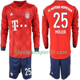 Tenue Bayern Munich Müller 25 Enfant Domicile 2018-2019 Maillot de Foot ML
